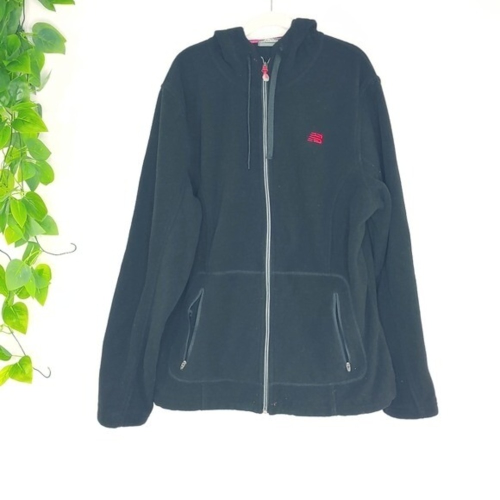 New Balance Fleece Hoodie Black Pink Full Zip WMS MD